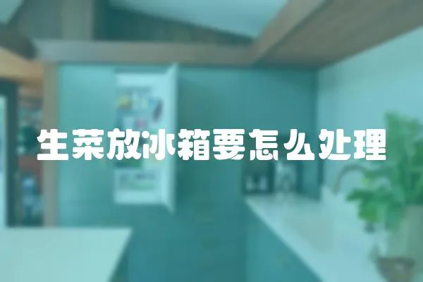 生菜放冰箱要怎么處理