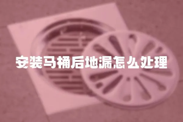 安裝馬桶后地漏怎么處理