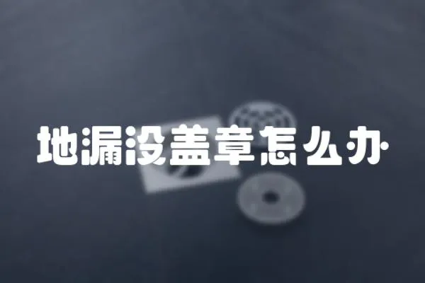 地漏沒蓋章怎么辦