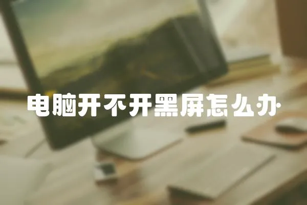 電腦開不開黑屏怎么辦