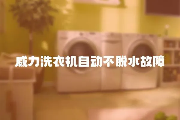 威力洗衣機自動不脫水故障