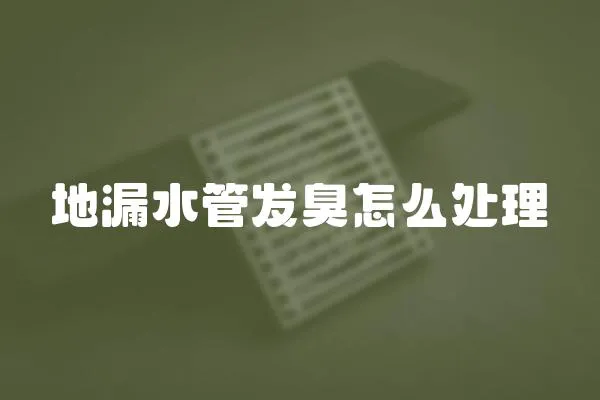 地漏水管發臭怎么處理