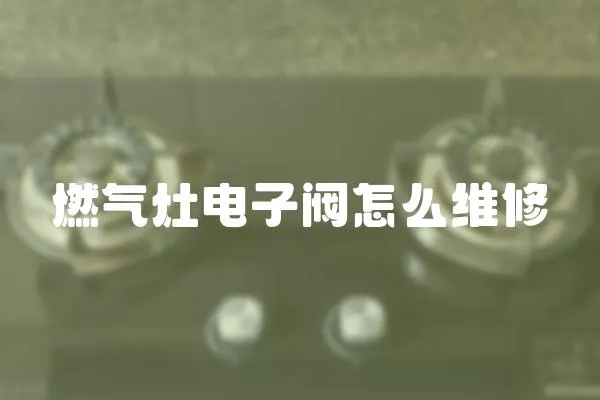 燃氣灶電子閥怎么維修