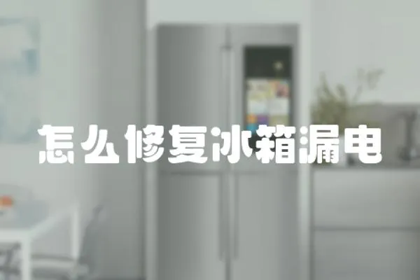 怎么修復(fù)冰箱漏電