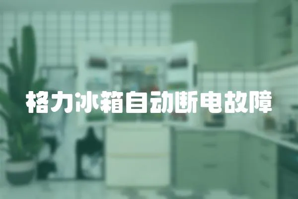 格力冰箱自動斷電故障