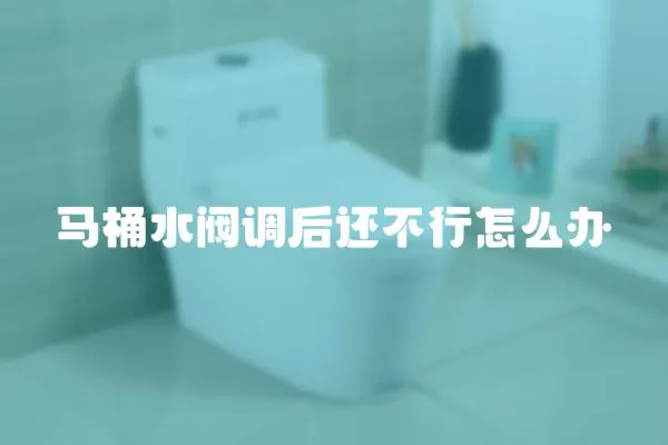 馬桶水閥調后還不行怎么辦