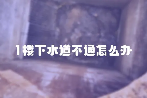1樓下水道不通怎么辦