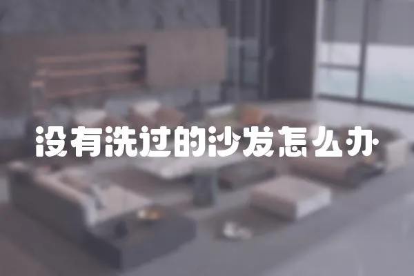 沒有洗過的沙發怎么辦