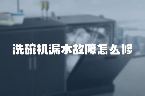 洗碗機漏水故障怎么修