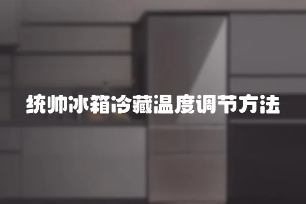 統(tǒng)帥冰箱冷藏溫度調(diào)節(jié)方法