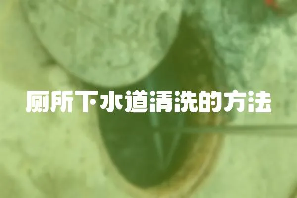 廁所下水道清洗的方法