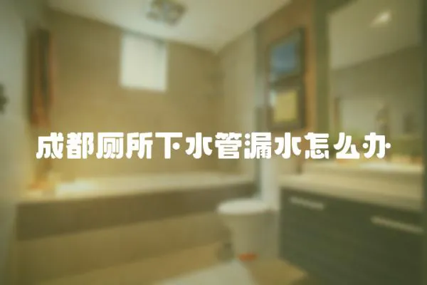 成都廁所下水管漏水怎么辦