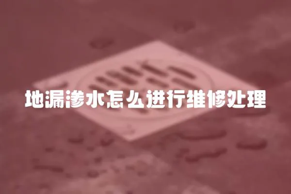 地漏滲水怎么進行維修處理