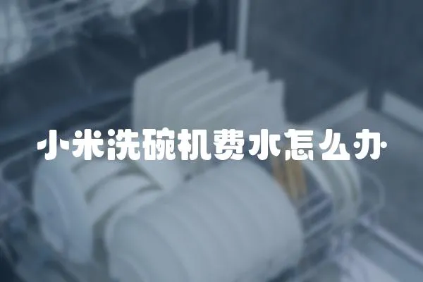 小米洗碗機費水怎么辦