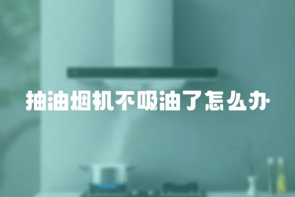 抽油煙機不吸油了怎么辦