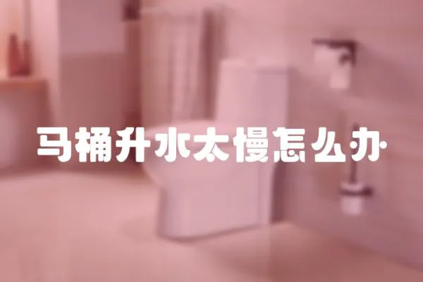 馬桶升水太慢怎么辦