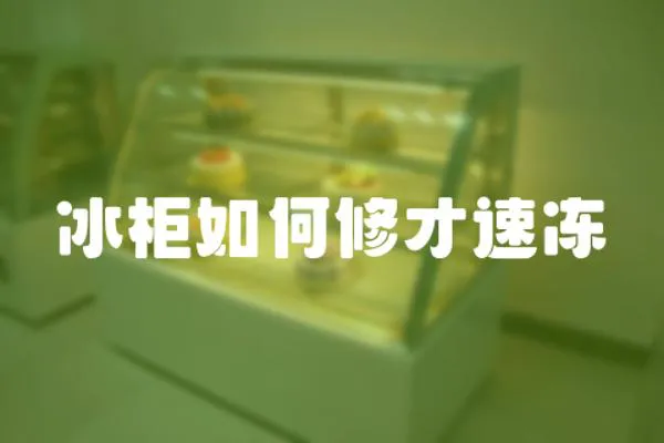 冰柜如何修才速凍