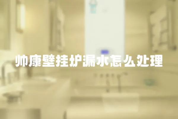 帥康壁掛爐漏水怎么處理