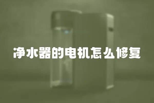 凈水器的電機怎么修復