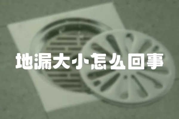 地漏大小怎么回事