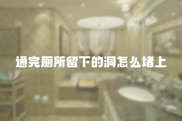 通完廁所留下的洞怎么堵上