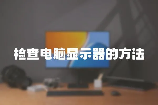 檢查電腦顯示器的方法