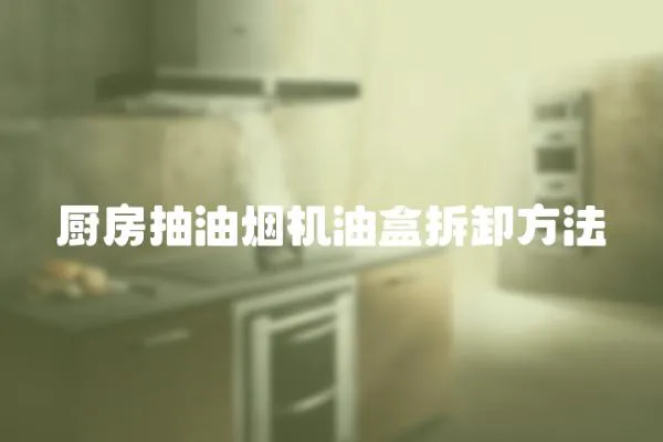 廚房抽油煙機油盒拆卸方法