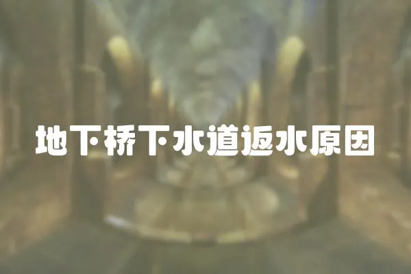 地下橋下水道返水原因