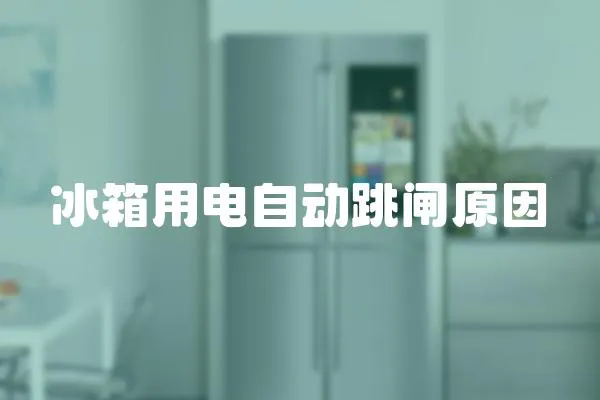 冰箱用電自動(dòng)跳閘原因