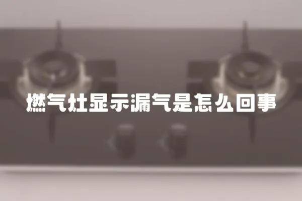 燃氣灶顯示漏氣是怎么回事