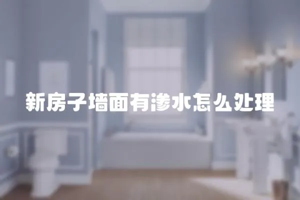 新房子墻面有滲水怎么處理