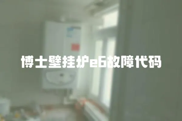 博士壁掛爐e6故障代碼