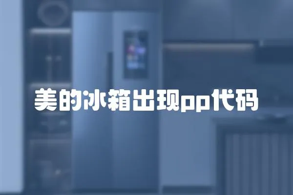 美的冰箱出現pp代碼