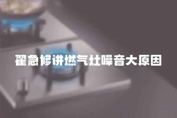 翟急修講燃氣灶噪音大原因