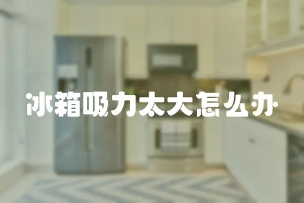 冰箱吸力太大怎么辦