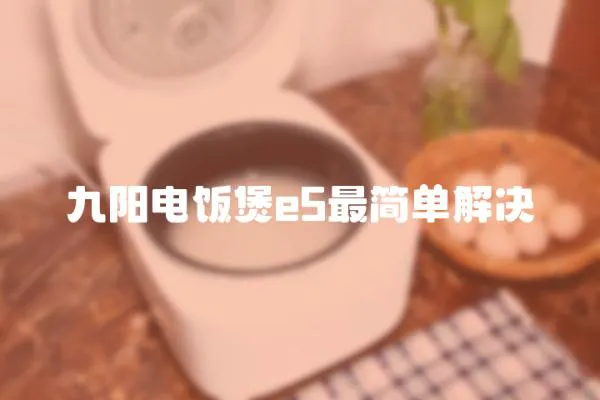 九阳电饭煲e5最简单解决