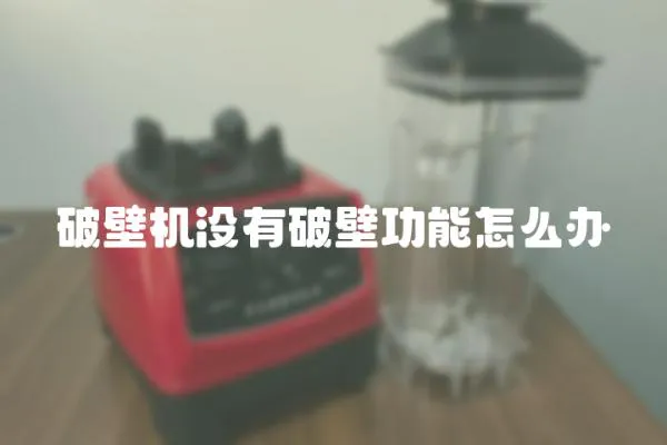 破壁機(jī)沒有破壁功能怎么辦