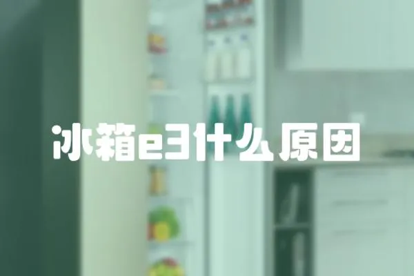 冰箱e3什么原因