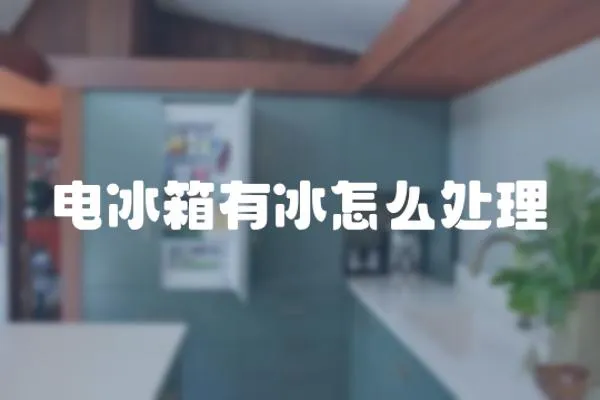 電冰箱有冰怎么處理