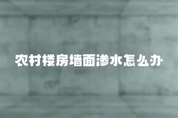 農村樓房墻面滲水怎么辦