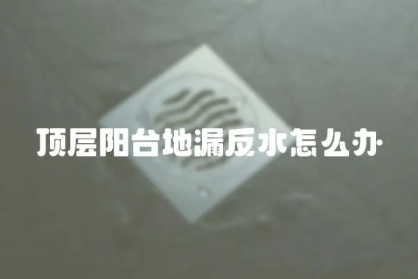 頂層陽臺地漏反水怎么辦