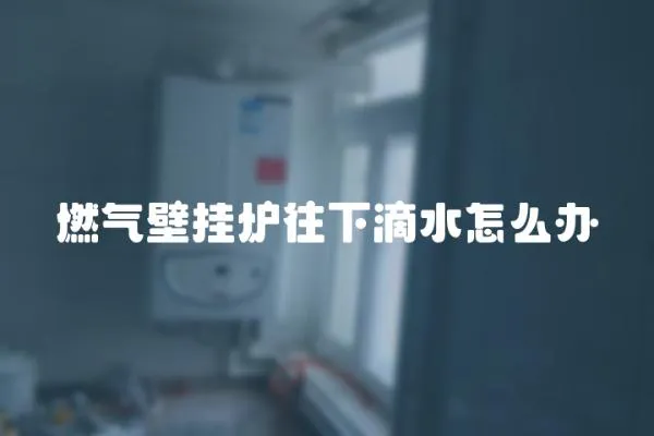 燃?xì)獗趻鞝t往下滴水怎么辦