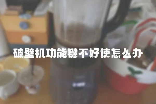 破壁機功能鍵不好使怎么辦