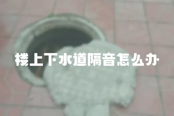 樓上下水道隔音怎么辦