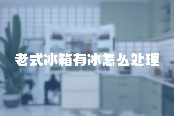 老式冰箱有冰怎么處理