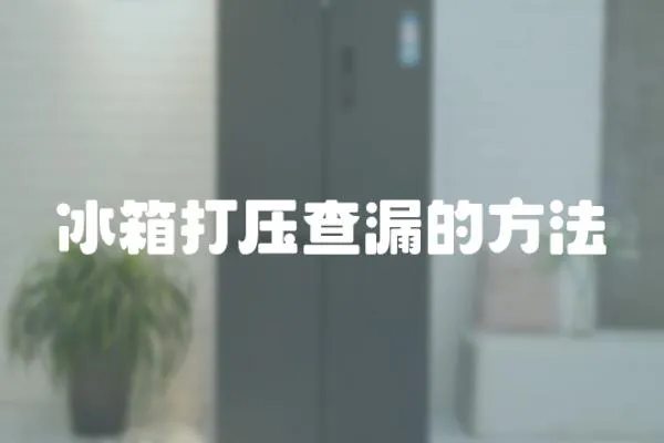 冰箱打壓查漏的方法