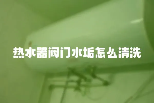 熱水器閥門水垢怎么清洗