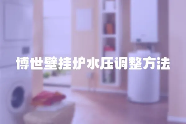 博世壁掛爐水壓調(diào)整方法