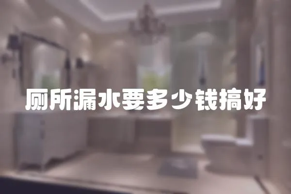 廁所漏水要多少錢搞好