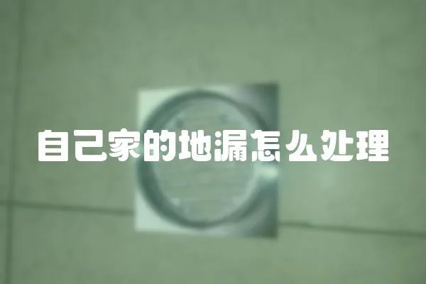 自己家的地漏怎么處理